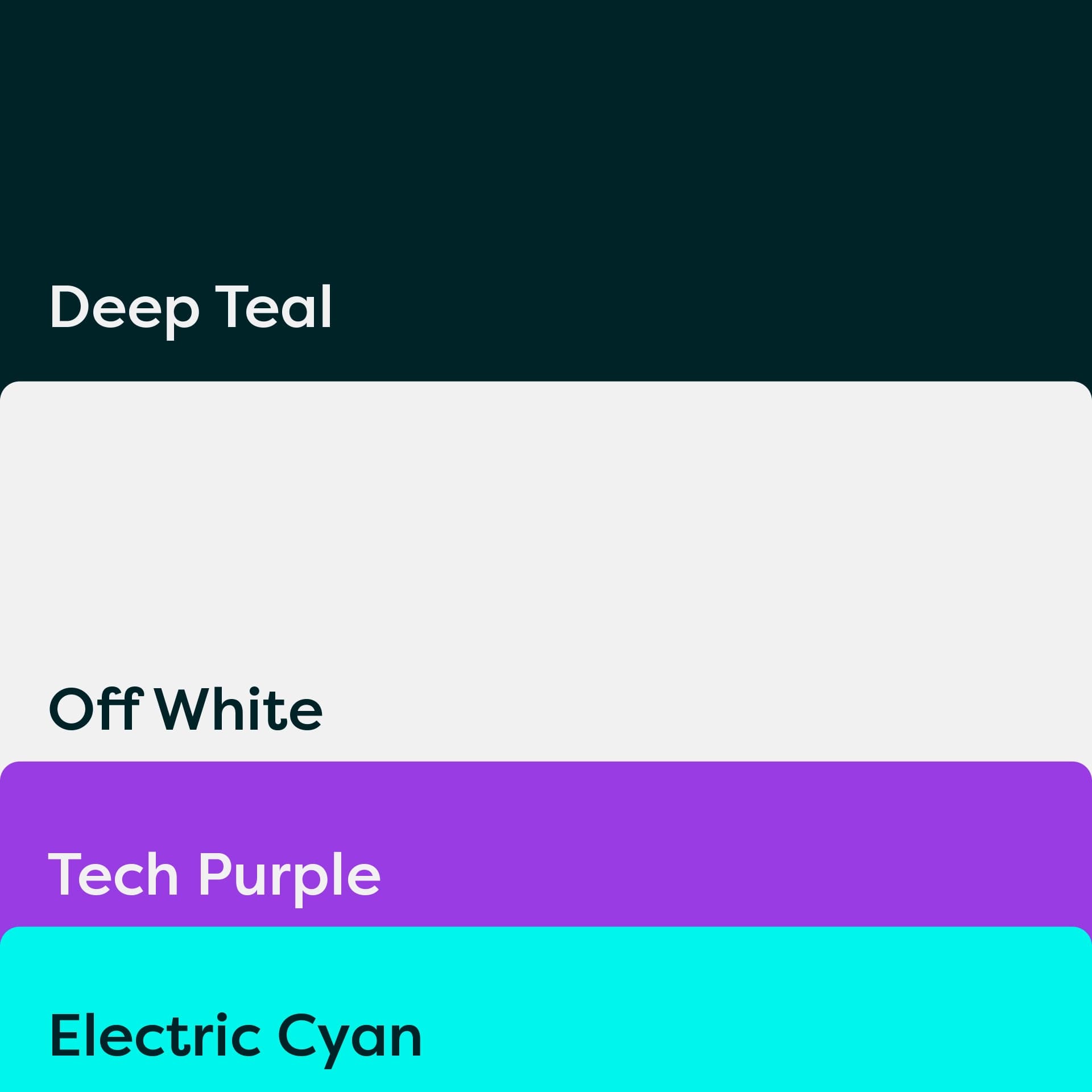 Fragment colour palette — Deep Teal, Off White, Tech Purple, Electric Cyan